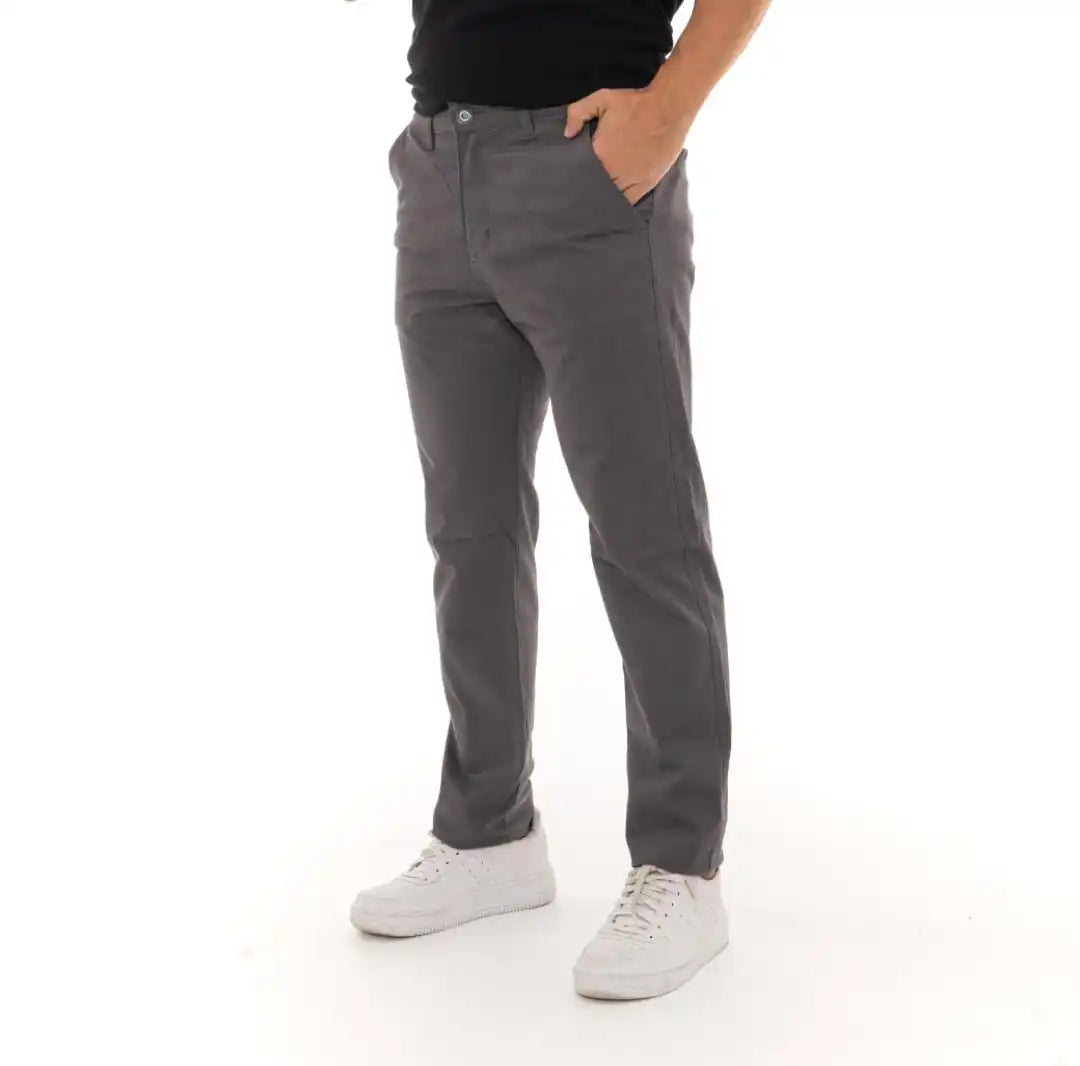 Calça Masculina Cinza Algodão Egípcio