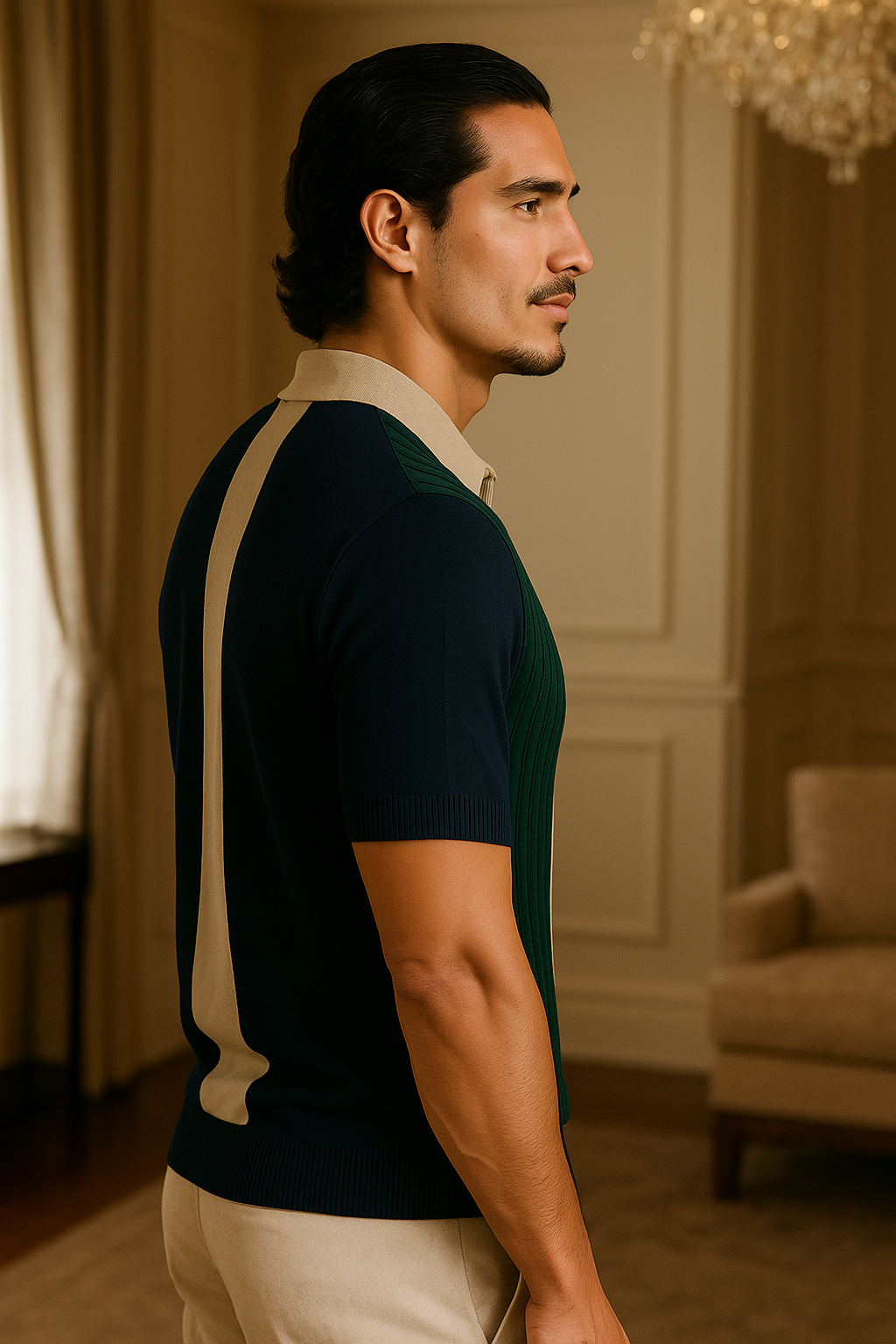 Blusa Polo Masculina Meio Zip