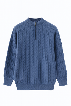 Suéter Masculino com Meio Zíper