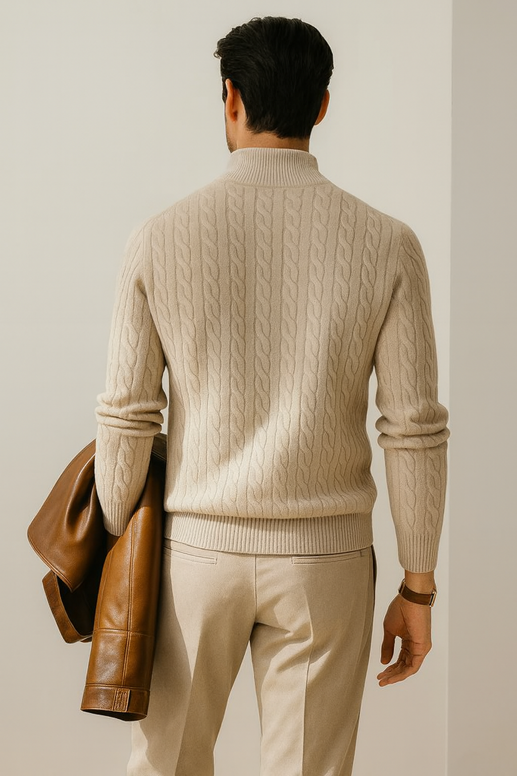 Suéter Masculino com Meio Zíper