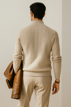 Suéter Masculino com Meio Zíper