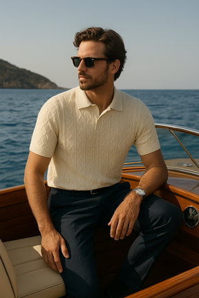 Camisa Polo Masculina Manga Curta Algodão Egípcio