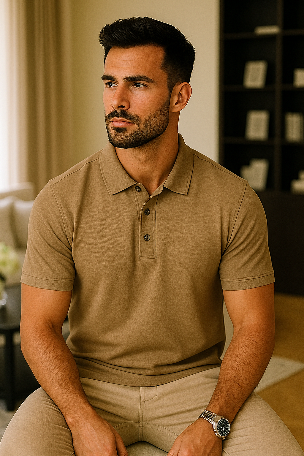 Camisa Polo Masculina Manga Curta